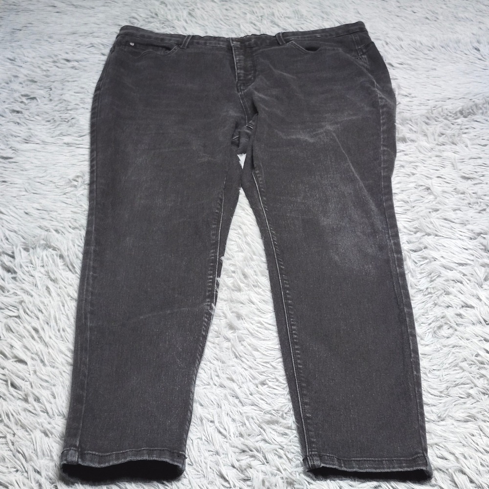 Curve Appeal Essential Skinny Jeans Womens‎ Size 18W Black Denim Stretch Faded
